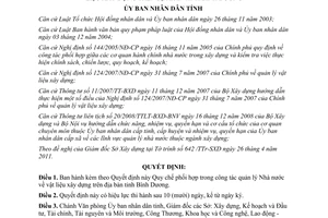 Quyết định 16/2012/QĐ-UBND quản lý Nhà nước vật liệu xây dựng