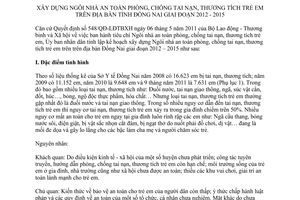 Kế hoạch 3202/KH-UBND 2012 xây dựng Ngôi nhà an toàn trẻ em Đồng Nai 2012 2015