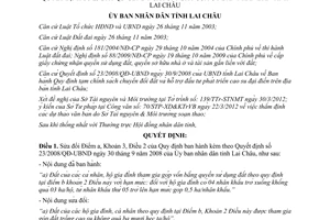 Quyết định 12/2012/QĐ-UBND sửa đổi Quyết định 23/2008/QĐ-UBND Lai Châu