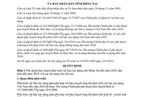 Quyết định 1257/QĐ-UBND phê duyệt Quy hoạch phát triển vật liệu xây dựng