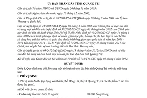 Quyết định 05/2012/QĐ-UBND sửa đổi phí trên địa bàn tỉnh Quảng Trị