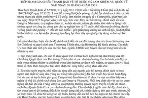 Chỉ thị 07/CT-UBND năm 2012 chính sách đối tượng trực tiếp tham gia chiến tranh