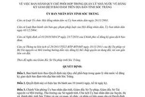 Quyết định 27/2012/QĐ-UBND phối hợp trong quản lý nhà nước về đăng ký giao dịch