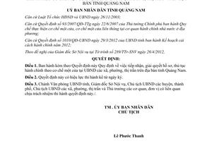 Quyết định 1481/QĐ-UBND năm 2012 tiếp nhận giải quyết hồ sơ thủ tục hành chính