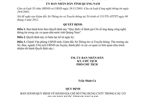 Quyết định 1498/QĐ-UBND năm 2012 chỉ số ứng dụng công nghệ thông tin