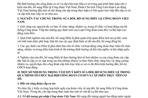 Hướng dẫn 633/HD-TLĐ lấy ý kiến sửa đổi Điều lệ Công đoàn Việt Nam