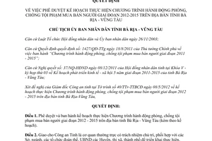 Quyết định 911/QĐ-UBND năm 2012 phòng chống tội phạm mua bán người 2012 - 2015