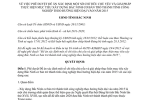 Quyết định 23/2012/QĐ-UBND chỉ tiêu giải pháp mục tiêu xây dựng Bắc Ninh tỉnh công nghiệp