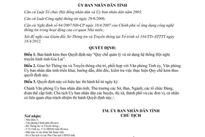 Quyết định 201/QĐ-UBND 2012 Quy chế quản lý sử dụng hệ thống Hội nghị truyền hình Gia Lai