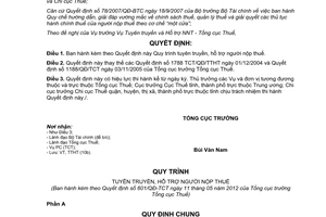 Quyết định 601/QĐ-TCT năm 2012 Quy trình tuyên truyền hỗ trợ người nộp thuế