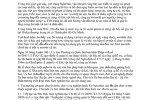 Chỉ thị 06/2012/CT-UBND quản lý vũ khí, vật liệu nổ và công cụ hỗ trợ