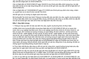 Thông tư 74/2012/TT-BTC phương thức chi thực hiện điều chỉnh mức lương tối thiểu