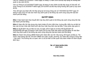 Quyết định 23/2012/QĐ-UBND quản lý hệ thống cây xanh công cộng