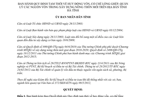 Quyết định 19/2012/QĐ-UBND Quy định tạm thời huy động vốn cơ chế lồng ghép quản