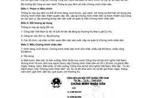 Thông tư 27/2012/TT-BCA mẫu Chứng minh nhân dân