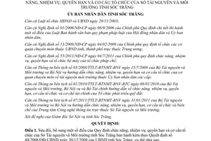 Quyết định 28/2012/QĐ-UBND sửa đổi 40/2008/QĐ-UBND quyền hạn Sở Tài nguyên Môi trường Sóc Trăng