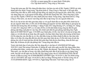 Công văn 900/BXD-KTXD hướng dẫn điều chỉnh tổng mức đầu tư dự án đầu tư xây dựng