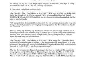 Công văn 1900/TCT-TNCN  chính sách thuế thu nhập cá nhân