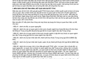 Công văn 3973/VPCP-KSTT Báo cáo kết quả giải quyết niêm yết thủ tục hành chính