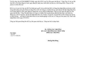 Công văn 2695/TCHQ-TXNK quyết toán hàng hóa nhập khẩu