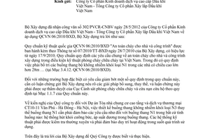 Công văn 215/BXD-KHCN quy chuẩn an toàn cháy cho nhà và công trình