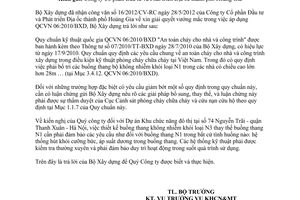 Công văn 214/BXD-KHCN áp dụng quy chuẩn an toàn cháy cho nhà và công trình