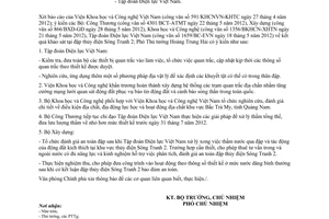 Công văn 4127/VPCP-KTN kết quả khảo sát tại đập thủy điện Sông Tranh 2