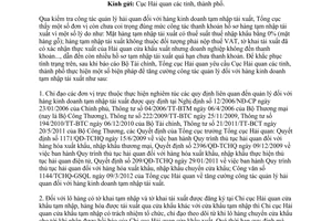 Công văn 2873/TCHQ-GSQL quản lý hải quan hàng kinh doanh tạm nhập tái xuất