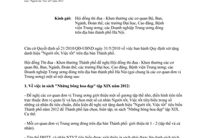 Công văn 113/HĐTĐ-BTĐ(HCTH) hướng dẫn tổng kết tham gia phong trào Người tốt