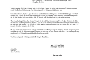 Công văn 324/GSQL-TH vướng mắc C/O