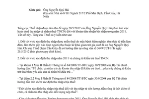 Công văn 2074/TCT-TNCN thuế thu nhập cá nhân
