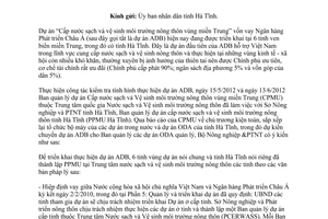 Công văn 2898/BNN-HTQT dự án Cấp nước sạch và vệ sinh môi trường nông thôn