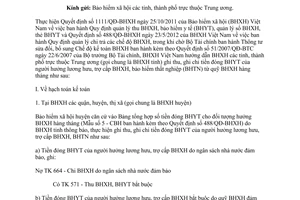 Công văn 2306/BHXH-BC hướng dẫn ghi thu ghi chi tiền đóng bảo hiểm y tế
