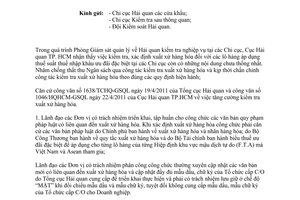 Công văn 1820/HQHCM-GSQL chấn chỉnh công tác kiểm tra xuất xứ hàng hóa