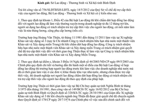 Công văn 2042/LĐTBXH-LĐTL hướng dẫn chế độ trợ cấp thôi việc