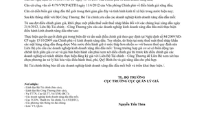 Công văn 8412/BTC-QLG điều hành giá xăng dầu theo quy định tại Nghị định 84/2009