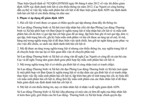 Công văn 600/NCC-LTHS lấy mẫu sinh phẩm giám định AND xác định danh tính hài cốt