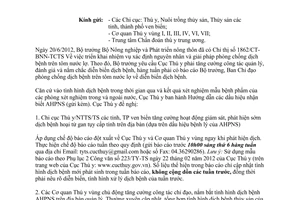 Công văn 970/TY-TS dấu hiệu nhận biết hội chứng hoại tử gan tụy cấp tính AHPNS