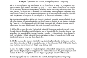 Công văn 1572/BTTTT-CTS 2012 đề án số hóa truyền hình