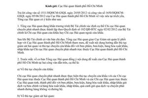 Công văn 3125/TCHQ-GSQL thủ tục giám sát hải quan và chuyển cửa khẩu