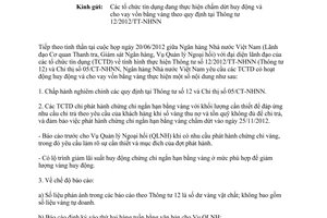 Công văn 3854/NHNN-QLNH chấm dứt huy động cho vay vốn bằng vàng