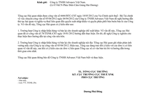 Công văn 3254/TCHQ-TXNK hướng dẫn thủ tục hải quan và nghĩa vụ thuế