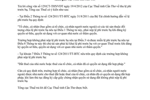 Công văn 2278/TCT-CS lệ phí trước bạ