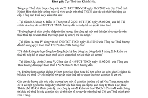 Công văn 2296/TCT-TNCN nơi nộp hồ sơ quyết toán thuế thu nhập cá nhân