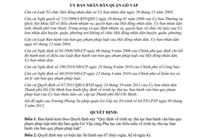 Quyết định 01/2012/QĐ-UBND Quy định trình tự thủ tục ban hành văn bản