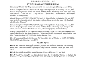 Quyết định 18/2012/QĐ-UBND về Quy định tiêu chuẩn danh hiệu văn hóa trong Phong