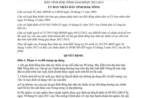 Quyết định 10/2012/QĐ-UBND quy định chính sách hỗ trợ lãi suất vay vốn sản xuất