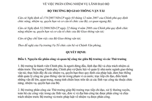 Quyết định 1279/QĐ-BGVT năm 2012 phân công nhiệm vụ lãnh đạo Bộ