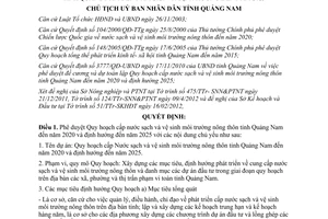 Quyết định 1831/QĐ-UBND năm 2012 phê duyệt Quy hoạch cấp nước sạch vệ sinh