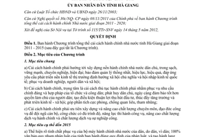 Quyết định 1059/QĐ-UBND năm 2012 chương trình tổng thể cải cách hành chính